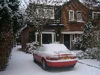 Winters plaatje van mijn huis